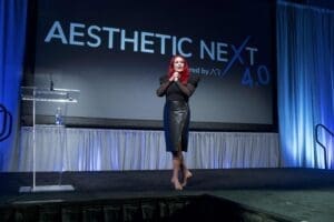Jessica Henderson Rhee lecturing at Aesthetic Next 4.0